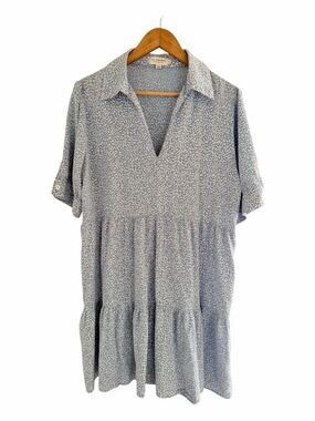 Lili Sidonio Molly Bracken Blue Tiered Mini Dress Large Cottagecore